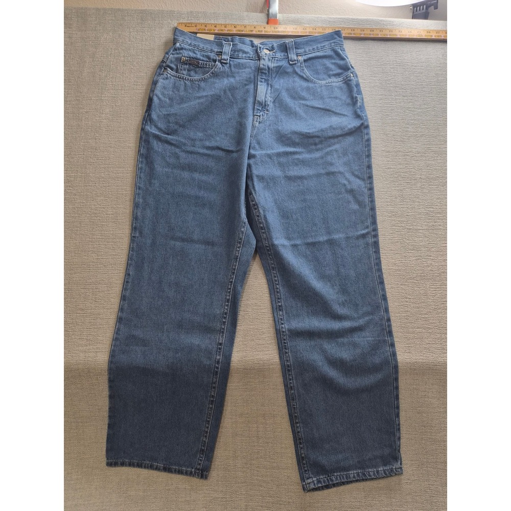 Lee Riders Authentics Straight Leg Jeans Womens 16P Blue Denim Buckle Back Work